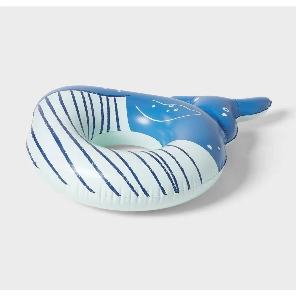 Sun Squad Whale Inflatable Swim Tube Float 45" Pool Lake Raft Ring NEW - Picture 2 of 5